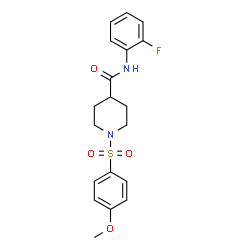 ChemSpider 2D Image | N-(2-Fluorophenyl)-1-[(4-methoxyphenyl)sulfonyl]-4-piperidinecarboxamide | C19H21FN2O4S
