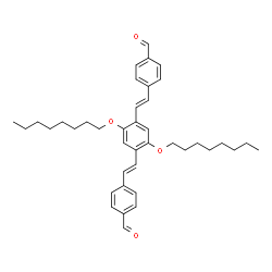 ChemSpider 2D Image | 4,4'-{[2,5-Bis(octyloxy)-1,4-phenylene]di(E)-2,1-ethenediyl}dibenzaldehyde | C40H50O4