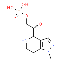 ChemSpider 2D Image | (2R)-2-Hydroxy-2-(1-methyl-4,5,6,7-tetrahydro-1H-pyrazolo[4,3-c]pyridin-4-yl)ethyl dihydrogen phosphate | C9H16N3O5P