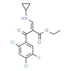 ChemSpider 2D Image | Ethyl (2E)-3-(cyclopropylamino)-2-(2,4-dichloro-5-fluorobenzoyl)acrylate | C15H14Cl2FNO3