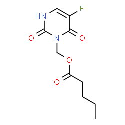 ChemSpider 2D Image | (5-Fluoro-2,6-dioxo-3,6-dihydro-1(2H)-pyrimidinyl)methyl valerate | C10H13FN2O4