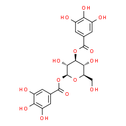 ChemSpider 2D Image | 1,3-Bis-O-(3,4,5-trihydroxybenzoyl)-beta-D-glucopyranose | C20H20O14