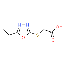ChemSpider 2D Image | [(5-ethyl-1,3,4-oxadiazol-2-yl)thio]acetic acid | C6H8N2O3S