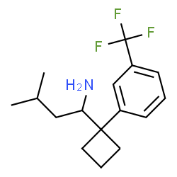 ChemSpider 2D Image | 3-Methyl-1-{1-[3-(trifluoromethyl)phenyl]cyclobutyl}-1-butanamine | C16H22F3N