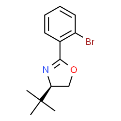 ChemSpider 2D Image | (4R)-2-(2-Bromophenyl)-4-(2-methyl-2-propanyl)-4,5-dihydro-1,3-oxazole | C13H16BrNO