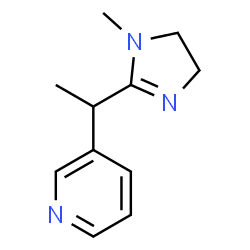 ChemSpider 2D Image | 3-[1-(1-Methyl-4,5-dihydro-1H-imidazol-2-yl)ethyl]pyridine | C11H15N3