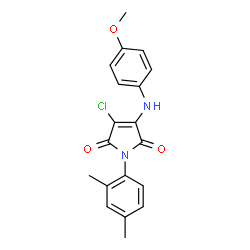ChemSpider 2D Image | 3-Chloro-1-(2,4-dimethyl-phenyl)-4-(4-methoxy-phenylamino)-pyrrole-2,5-dione | C19H17ClN2O3
