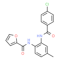 ChemSpider 2D Image | N-{2-[(4-Chlorobenzoyl)amino]-4-methylphenyl}-2-furamide | C19H15ClN2O3