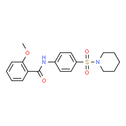 ChemSpider 2D Image | 2-Methoxy-N-[4-(1-piperidinylsulfonyl)phenyl]benzamide | C19H22N2O4S