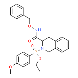 ChemSpider 2D Image | Ethyl {3-[(benzyloxy)carbamoyl]-3,4-dihydro-2(1H)-isoquinolinyl}(4-methoxyphenyl)phosphinate | C26H29N2O5P