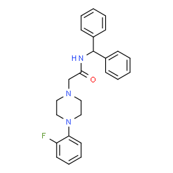 ChemSpider 2D Image | N-(Diphenylmethyl)-2-[4-(2-fluorophenyl)-1-piperazinyl]acetamide | C25H26FN3O