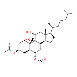 ChemSpider 2D Image | (3beta,5alpha,6alpha,11alpha)-9,11-Dihydroxycholest-7-ene-3,6-diyl diacetate | C31H50O6