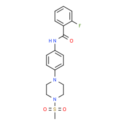 ChemSpider 2D Image | 2-Fluoro-N-{4-[4-(methylsulfonyl)-1-piperazinyl]phenyl}benzamide | C18H20FN3O3S