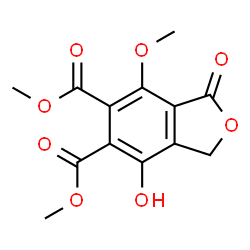 ChemSpider 2D Image | Dimethyl 4-hydroxy-7-methoxy-1-oxo-1,3-dihydro-2-benzofuran-5,6-dicarboxylate | C13H12O8