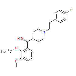 ChemSpider 2D Image | (R)-{1-[2-(4-Fluorophenyl)ethyl]-4-piperidinyl}{3-methoxy-2-[(~11~C)methyloxy]phenyl}methanol | C2111CH28FNO3