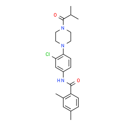ChemSpider 2D Image | N-[3-Chloro-4-(4-isobutyryl-1-piperazinyl)phenyl]-2,4-dimethylbenzamide | C23H28ClN3O2