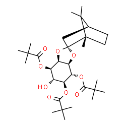 ChemSpider 2D Image | (1'S,2R,3aR,4S,4'S,5S,6R,7R,7aS)-6-Hydroxy-1',7',7'-trimethylhexahydrospiro[1,3-benzodioxole-2,2'-bicyclo[2.2.1]heptane]-4,5,7-triyl tris(2,2-dimethylpropanoate) | C31H50O9