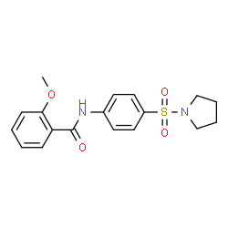 ChemSpider 2D Image | 2-Methoxy-N-[4-(1-pyrrolidinylsulfonyl)phenyl]benzamide | C18H20N2O4S