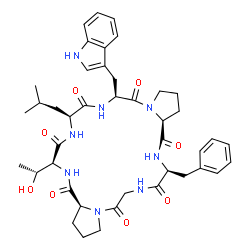 ChemSpider 2D Image | Phakellistatin 13 | C42H54N8O8
