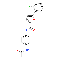 ChemSpider 2D Image | N-(4-Acetamidophenyl)-5-(2-chlorophenyl)-2-furamide | C19H15ClN2O3