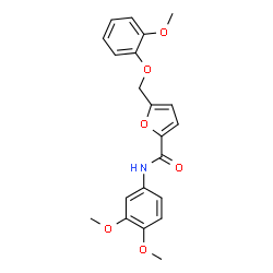 ChemSpider 2D Image | N-(3,4-Dimethoxyphenyl)-5-[(2-methoxyphenoxy)methyl]-2-furamide | C21H21NO6