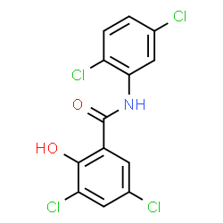 ChemSpider 2D Image | 3,5-Dichloro-N-(2,5-dichlorophenyl)-2-hydroxybenzamide | C13H7Cl4NO2