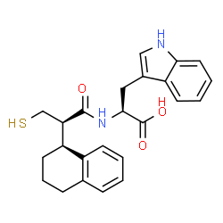ChemSpider 2D Image | N-{(2R)-3-Sulfanyl-2-[(1S)-1,2,3,4-tetrahydro-1-naphthalenyl]propanoyl}-L-tryptophan | C24H26N2O3S