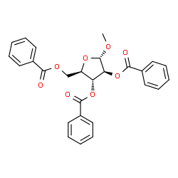 ChemSpider 2D Image | Methyl tri-O-benzoyl-.alpha.-d-arabinofuranoside | C27H24O8