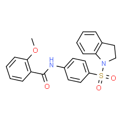 ChemSpider 2D Image | N-[4-(2,3-Dihydro-1H-indol-1-ylsulfonyl)phenyl]-2-methoxybenzamide | C22H20N2O4S