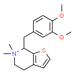 ChemSpider 2D Image | 7-(3,4-Dimethoxybenzyl)-6,6-dimethyl-4,5,6,7-tetrahydrothieno[2,3-c]pyridin-6-ium | C18H24NO2S