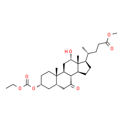 ChemSpider 2D Image | Methyl 3alpha-((ethoxycarbonyl)oxy)-12alpha-hydroxy-7-oxo-5beta-cholan-24-oate | C28H44O7