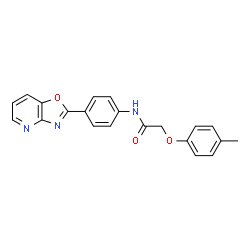 ChemSpider 2D Image | 2-(4-methylphenoxy)-N-[4-(2-oxazolo[4,5-b]pyridinyl)phenyl]acetamide | C21H17N3O3