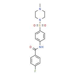 ChemSpider 2D Image | 4-Fluoro-N-{4-[(4-methyl-1-piperazinyl)sulfonyl]phenyl}benzamide | C18H20FN3O3S