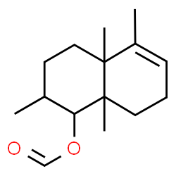 ChemSpider 2D Image | 2,4a,5,8a-Tetramethyl-1,2,3,4,4a,7,8,8a-octahydro-1-naphthyl formate | C15H24O2