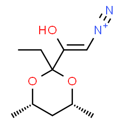 ChemSpider 2D Image | (Z)-2-[(4R,6S)-2-Ethyl-4,6-dimethyl-1,3-dioxan-2-yl]-2-hydroxyethenediazonium | C10H17N2O3