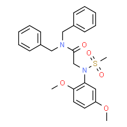 ChemSpider 2D Image | N,N-Dibenzyl-2-[(2,5-dimethoxy-phenyl)-methanesulfonyl-amino]-acetamide | C25H28N2O5S