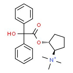 ChemSpider 2D Image | (1R,2R)-2-[2-Hydroxy(diphenyl)acetoxy]-N,N,N-trimethylcyclopentanaminium | C22H28NO3