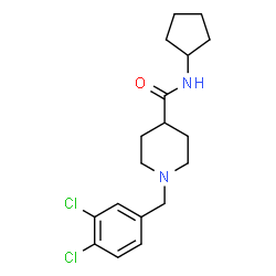 ChemSpider 2D Image | N-Cyclopentyl-1-(3,4-dichlorobenzyl)-4-piperidinecarboxamide | C18H24Cl2N2O