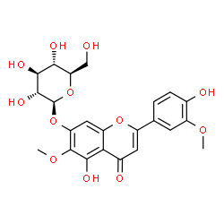 ChemSpider 2D Image | 5-Hydroxy-2-(4-hydroxy-3-methoxyphenyl)-6-methoxy-4-oxo-4H-chromen-7-yl beta-D-glucopyranoside | C23H24O12