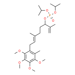 ChemSpider 2D Image | (6E)-2,6-Dimethyl-8-(2,3,4,5-tetramethoxy-6-methylphenyl)-1,6-octadien-3-yl diisopropyl phosphate | C27H45O8P