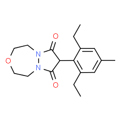 ChemSpider 2D Image | 8-(2,6-DIETHYL-4-METHYLPHENYL)TETRAHYDROPYRAZOLO(1,2-D)(1,4,5)OXADIAZEPINE-7,9-DIONE | C18H24N2O3