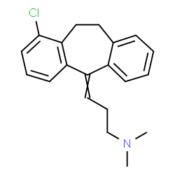 ChemSpider 2D Image | 3-(1-Chloro-10,11-dihydro-5H-dibenzo[a,d][7]annulen-5-ylidene)-N,N-dimethyl-1-propanamine | C20H22ClN