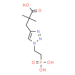 ChemSpider 2D Image | 2,2-Dimethyl-3-[1-(2-phosphonoethyl)-1H-1,2,3-triazol-4-yl]propanoic acid | C9H16N3O5P