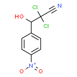 ChemSpider 2D Image | 2,2-Dichloro-3-hydroxy-3-(4-nitrophenyl)propanenitrile | C9H6Cl2N2O3