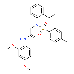 ChemSpider 2D Image | N-(2,4-Dimethoxyphenyl)-N~2~-(2-ethylphenyl)-N~2~-[(4-methylphenyl)sulfonyl]glycinamide | C25H28N2O5S