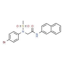 ChemSpider 2D Image | N~2~-(4-Bromophenyl)-N~2~-(methylsulfonyl)-N-2-naphthylglycinamide | C19H17BrN2O3S