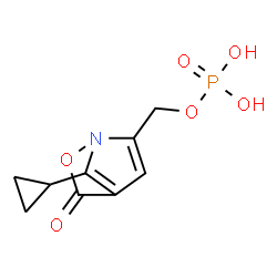 ChemSpider 2D Image | [7-Cyclopropyl-3-oxo-2-oxa-1-azabicyclo[2.2.1]hepta-4(7),5-dien-6-yl]methyl dihydrogen phosphate | C9H10NO6P