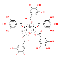 ChemSpider 2D Image | 1,2,3,4,6-Pentakis-O-(3,4,5-trihydroxybenzoyl)-alpha-D-(~14~C_6_)glucopyranose | C3514C6H32O26