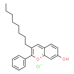 ChemSpider 2D Image | 7-Hydroxy-3-octyl-2-phenylchromenium chloride | C23H27ClO2