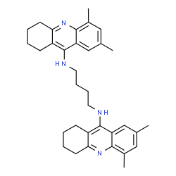 ChemSpider 2D Image | N,N'-Bis(5,7-dimethyl-1,2,3,4-tetrahydro-9-acridinyl)-1,4-butanediamine | C34H42N4